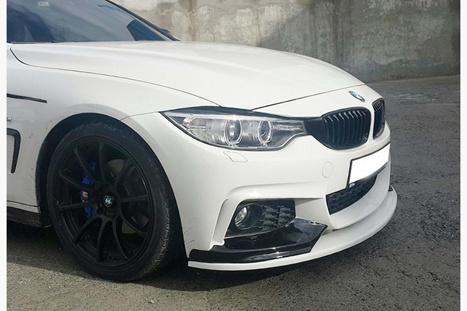 BMW 4 Series F32/F33/F36 2012-2020 Front bumper lip spoiler DPT LIP V-3 (for M-Sport, gloss black) Photo 3