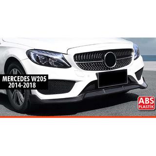 Front Bumper Lip DPT V1 (2014-2018, for AMG-Line only, Gloss Black) Mercedes C-сlass W205 2014-2021 photo 1