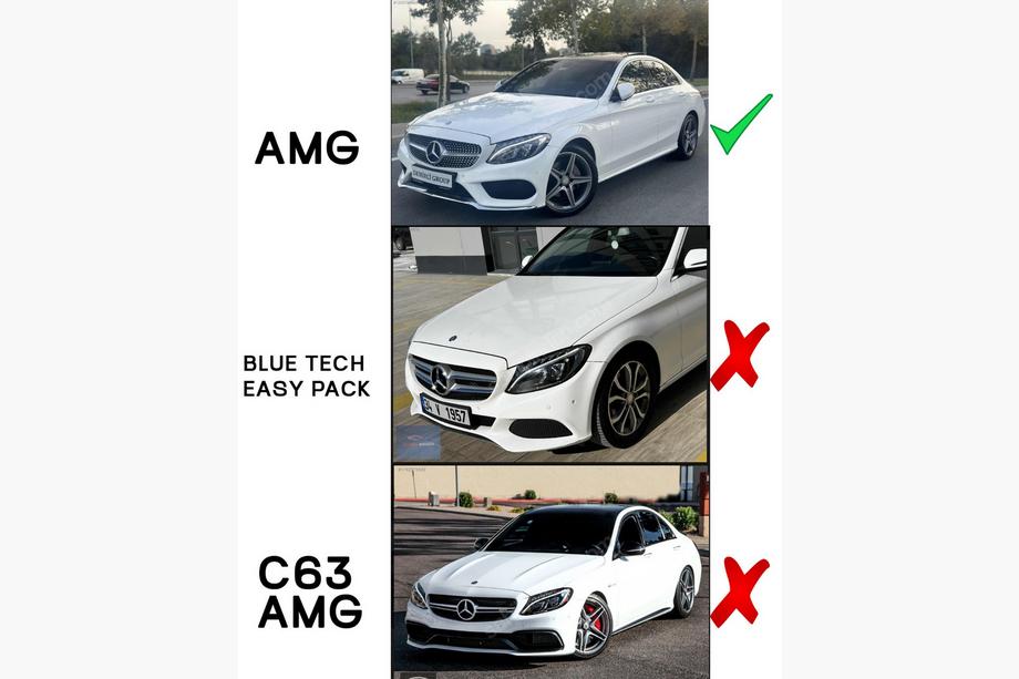 Mercedes C-class W205 2014-2021 Front Bumper Lip DPT V1 (2014-2018, for AMG-Line only, Gloss Black) Photo 3