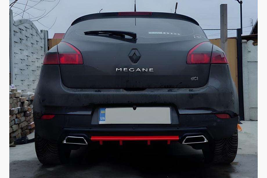 Universal Rear Diffuser DPT V-5 (ABS) (Red+Black Gloss) Photo 2