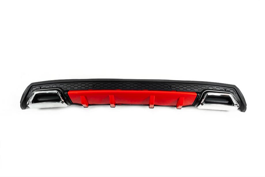 Universal Rear Diffuser DPT V-5 (ABS) (Red+Black Gloss) Photo 1