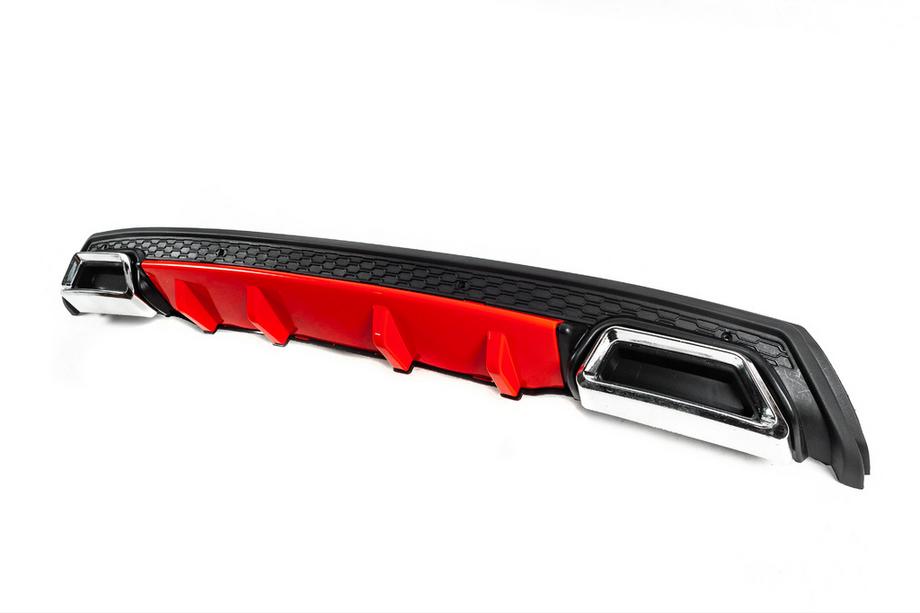 Universal Rear Diffuser DPT V-5 (ABS) (Red+Black Gloss) Photo 3