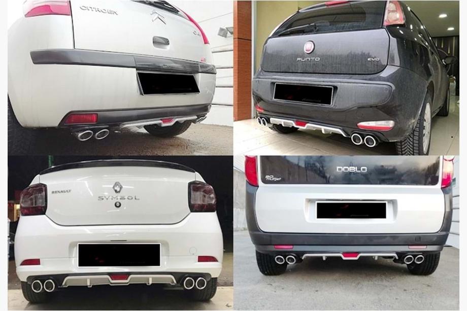 Universal rear diffuser DPT V-6 (grey + matte black) Photo 1