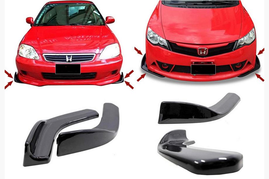 Universal Front Lip DPT V-1 (ABS) (2pcs) (Gloss Black) Photo 1