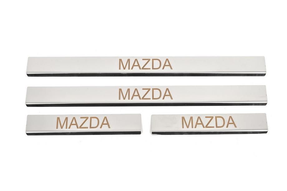Mazda 6 2003-2008 Door Sill Cover Carmos (4 pcs, Stainless Steel) V-3 Photo 1