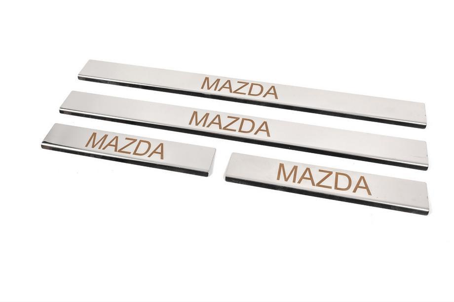 Mazda 6 2003-2008 Door Sill Cover Carmos (4 pcs, Stainless Steel) V-3 Photo 2