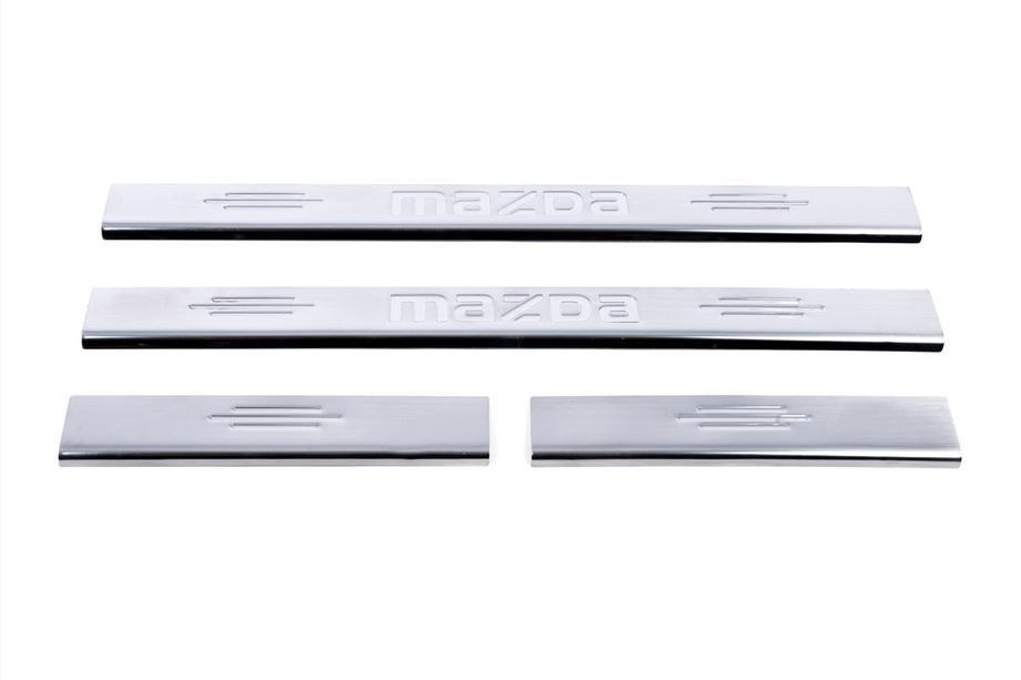 Mazda 6 2008-2012 Door Sill Cover Carmos (4 pcs, Stainless Steel) V-1 Image