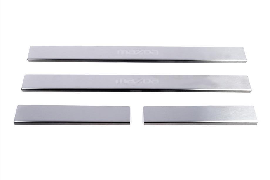 Mazda 2 2007-2014 Door Sill Cover Carmos (4 pcs, Stainless Steel) V-2 Image