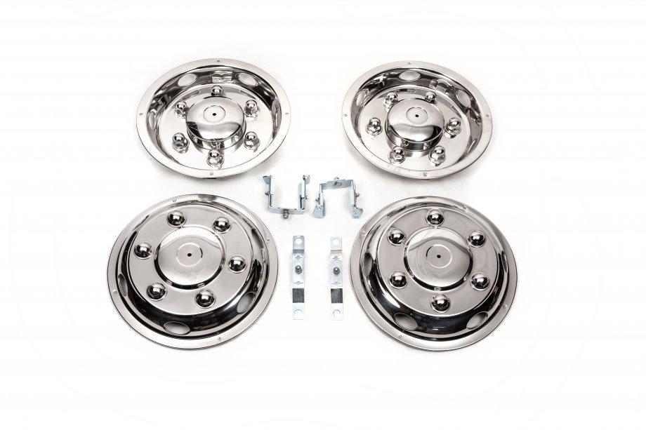 Mercedes Sprinter W907/W910 2018- Stainless Steel Wheel Covers Exclusive V2 (2-ring, 4 pcs) Image