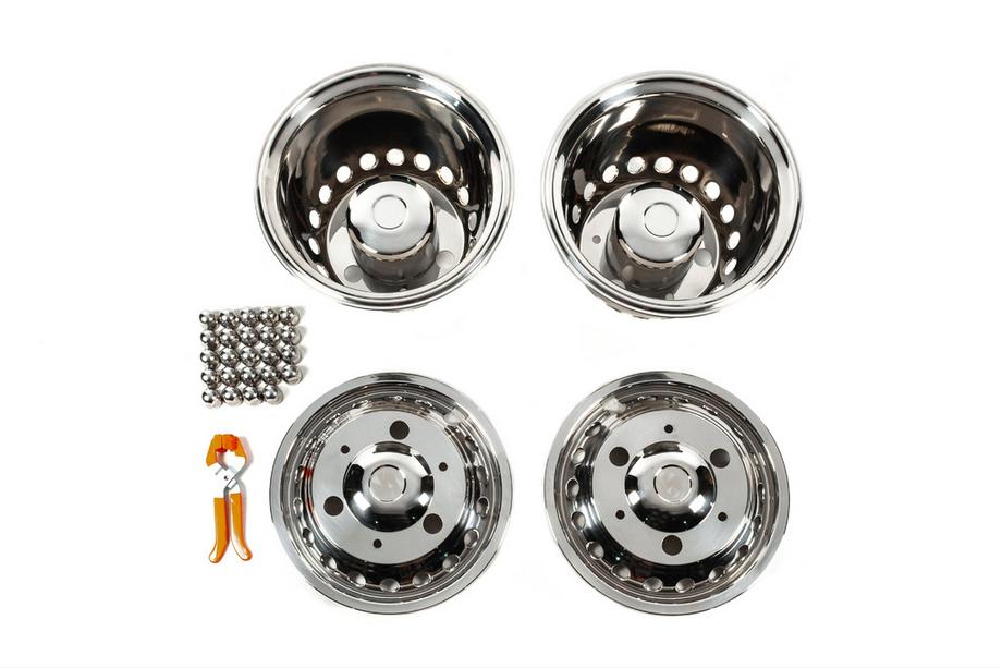 Volkswagen Crafter 2006-2016 Stainless Steel Wheel Covers Exclusive V3 (2-ring design, 4 pcs) Image
