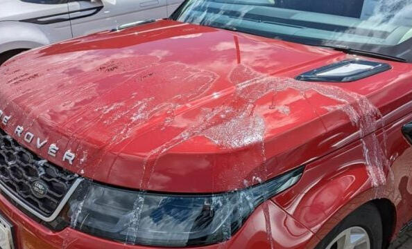 What to do if the car is covered with paint or acid?