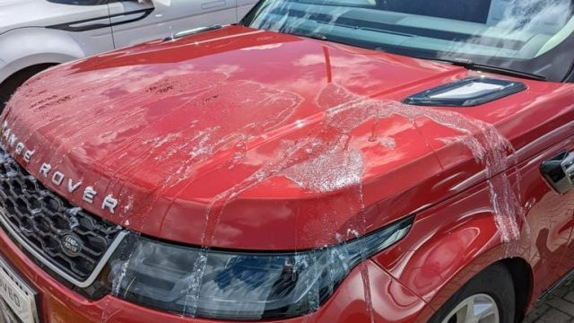 What to do if the car is covered with paint or acid?
