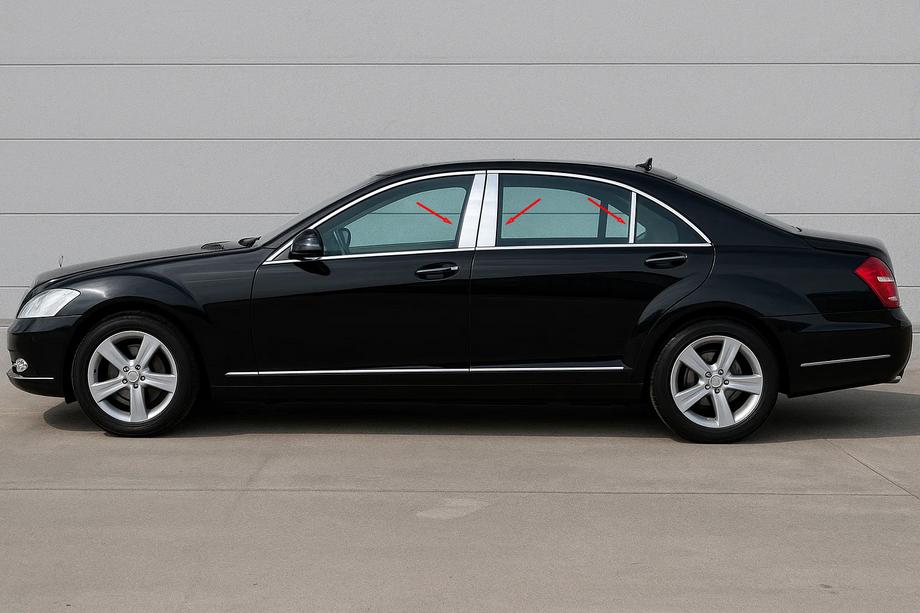 Mercedes S-class W221 2005-2013 Stainless Steel Door Pillar Covers (6 pcs) Photo 1