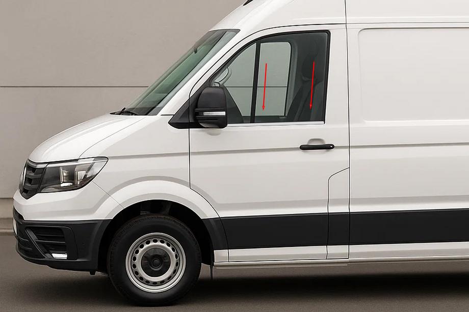Volkswagen Crafter 2016- Window Trim (2 pcs, Stainless Steel) Image