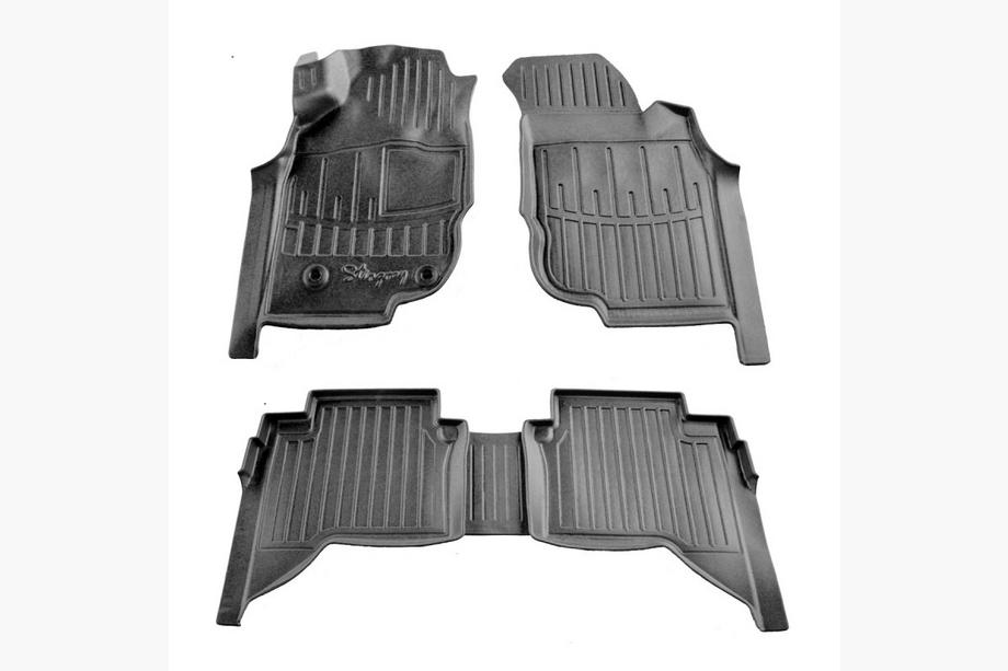 Toyota Hilux 2006-2015 Rubber Floor Mats Stingray 3D (Crew Cab, 5 pcs) Image