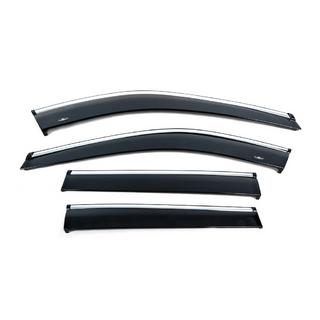 Window deflectors with chrome trim (4 pcs, HIC) Nissan X-trail T33/Rogue 2022- photo 1