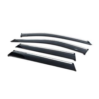 Window deflectors with chrome trim (4 pcs, HIC) Nissan X-trail T33/Rogue 2022- photo 2