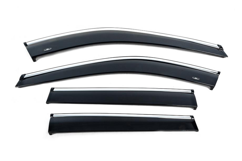 Nissan X-trail T33/Rogue 2022- Window deflectors with chrome trim (4 pcs, HIC) Image
