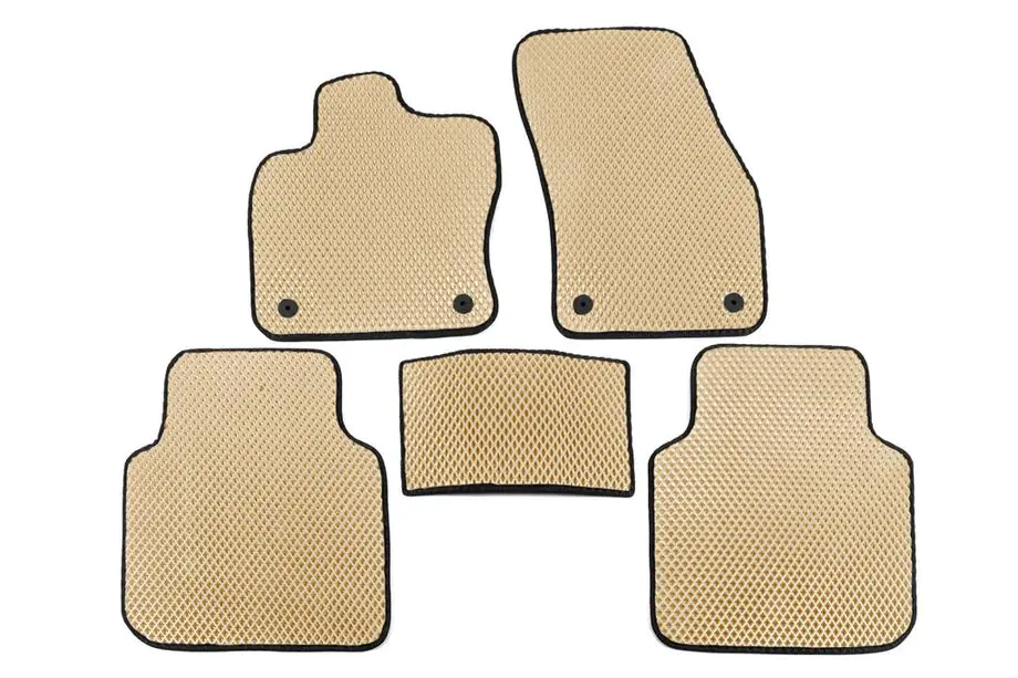 Volkswagen Tiguan 2016-2023 EVA Floor Mats (Allspase, 2 Rows, Beige) Image