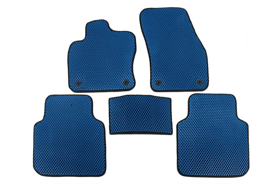 Volkswagen Tiguan 2016-2023 EVA Floor Mats (Allspase, 2 Rows, Blue) Image