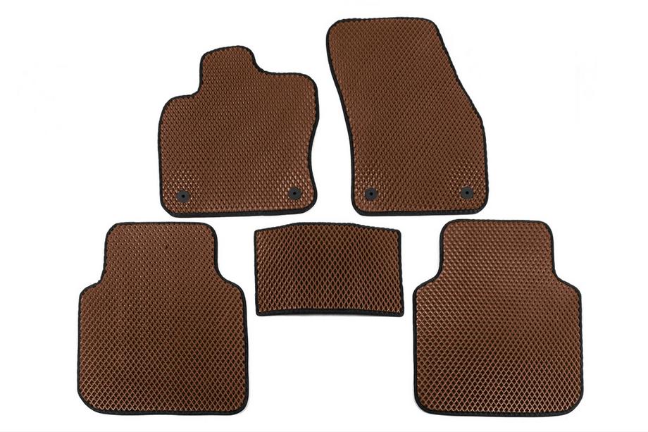 Volkswagen Tiguan 2016-2023 EVA Floor Mats (Allspase, 2 Rows, Brown) Image