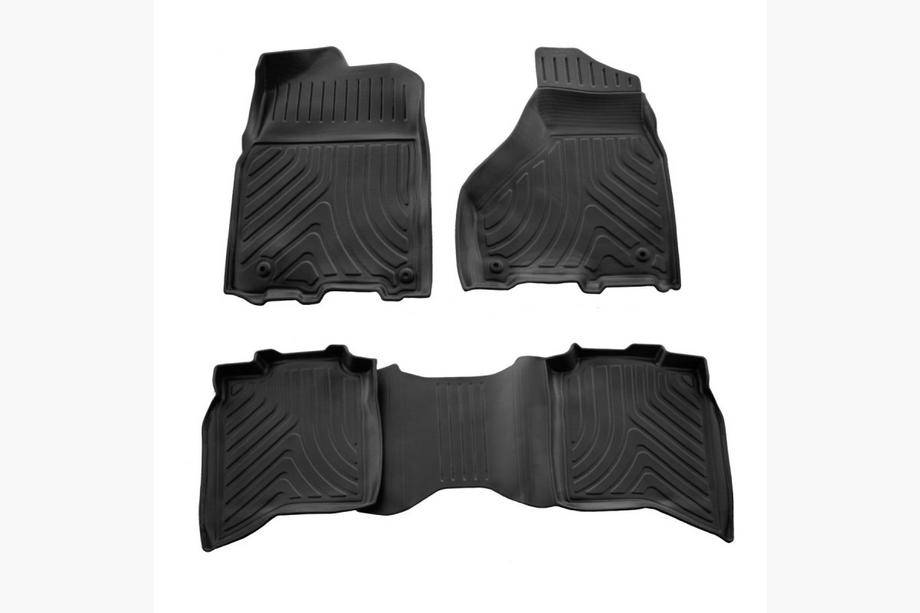 Dodge RAM (DS/DJ/D2) 2009–2024 Rubber Floor Mats Stingray 3D (Crew cab, 2009-2018, 4 pcs) Image