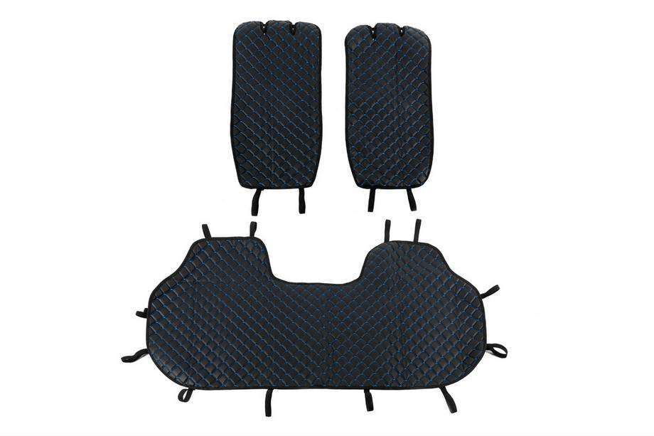 Rear seat covers (set, Black with blue stitching) Image