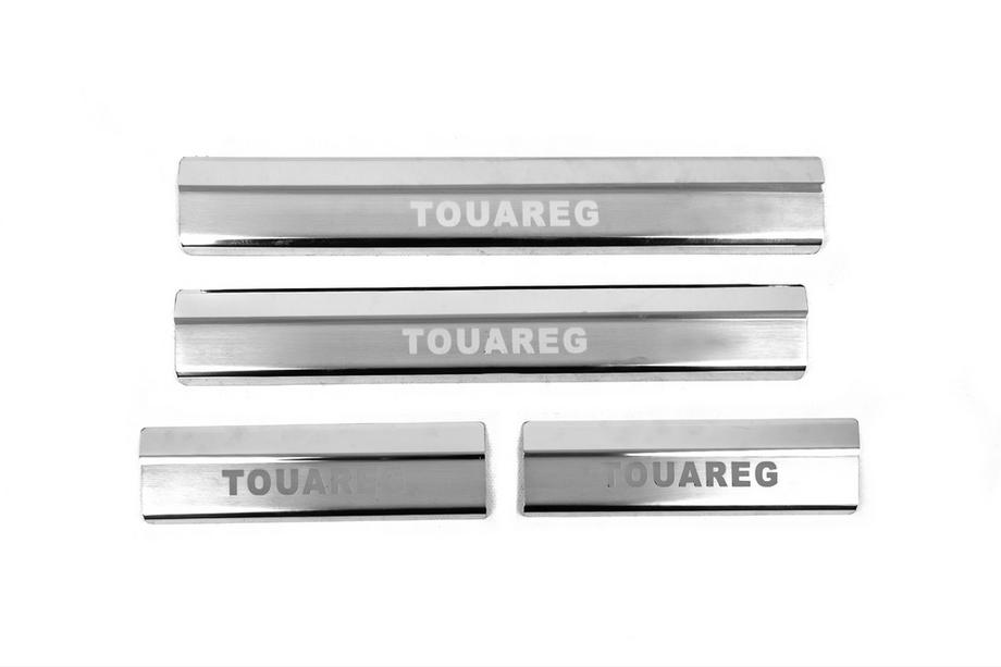 Volkswagen Touareg 2010-2018 Door Sill Covers Carmos V2 (4 pcs, Stainless Steel) Photo 1