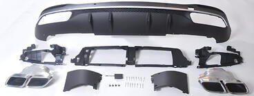 Mercedes GLE coupe C167 2019- Rear diffuser with exhaust tips (for GLE63) photo 1