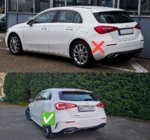 Mercedes A-class W177 2018- Rear diffuser with exhaust tips (Design A45 HB) photo 3