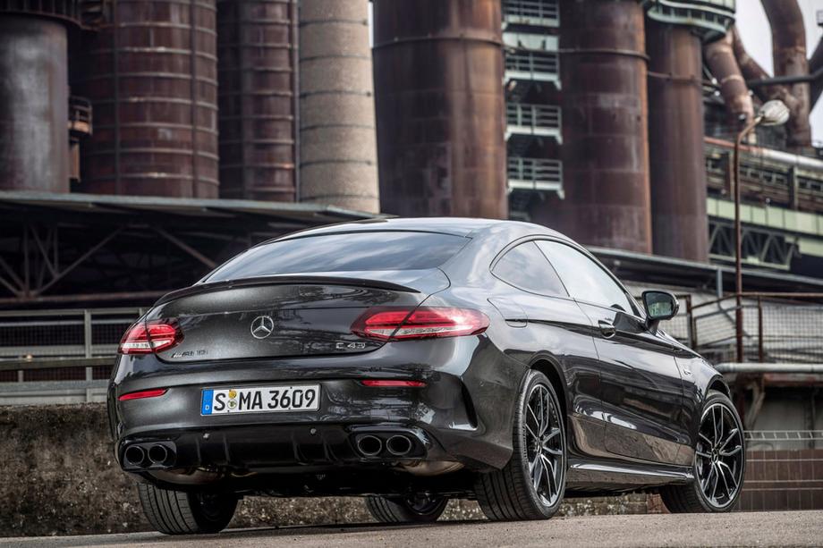 Mercedes C-class W205 2014-2021 Rear diffuser with exhaust tips (for Coupe Design AMG43) Image