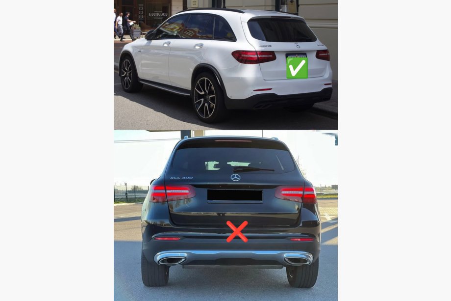 Mercedes GLC X253 2015-2022 Rear Diffuser with Tips Black (AMG63 Design) Photo 3