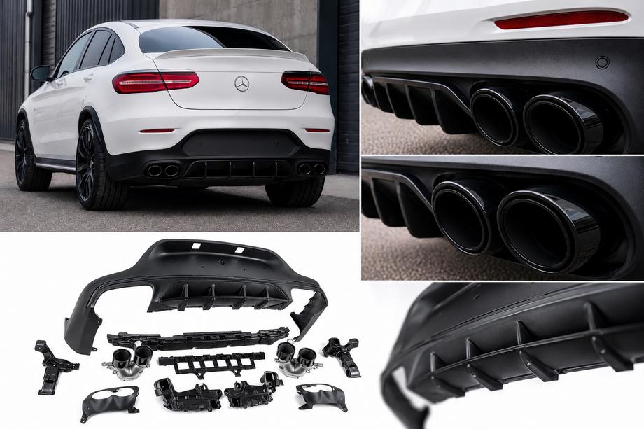 Mercedes GLC coupe C253 2016-2023 Rear diffuser with exhaust tips (AMG43 Design) Image