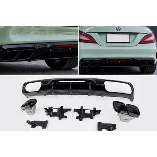 Rear diffuser with exhaust tips Black (2015-2018, GT63 Design)