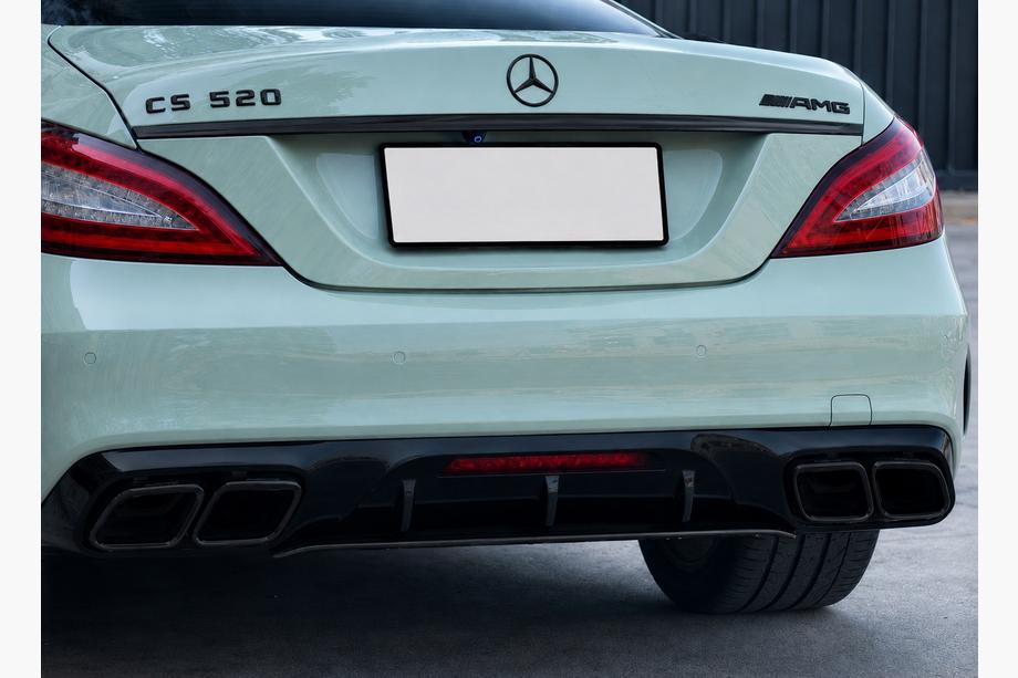 Mercedes CLS C218 2011-2018 Rear diffuser with exhaust tips Black (2015-2018, GT63 Design) Photo 3