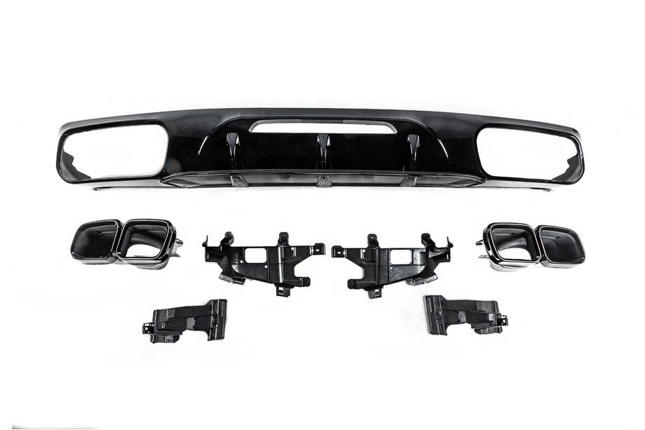 Mercedes CLS C218 2011-2018 Rear diffuser with exhaust tips Black (2015-2018, GT63 Design) Photo 5