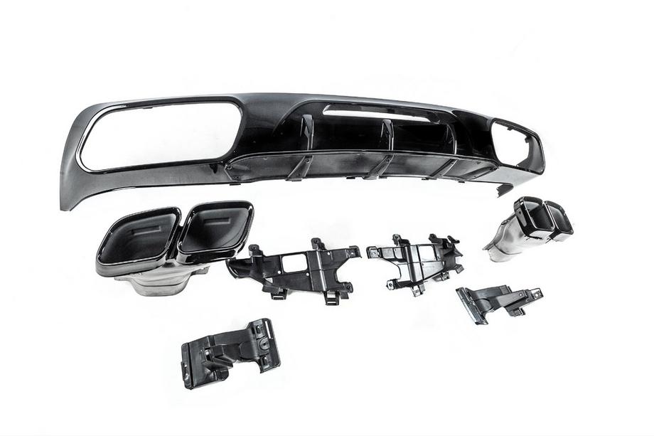 Mercedes CLS C218 2011-2018 Rear diffuser with exhaust tips Black (2015-2018, GT63 Design) Photo 7