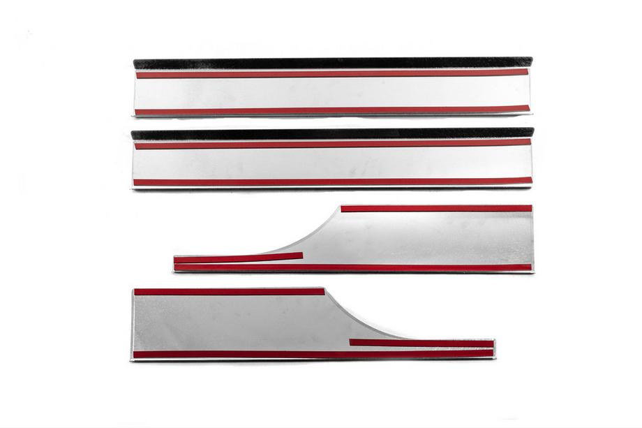 Volkswagen Caddy 2010-2015 Interior door sill protectors (no logo, stainless steel) Set of 4 Photo 3