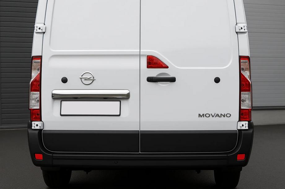 Opel Movano 2021- Chrome trim above license plate (stainless steel) Carmos - Turkish Stainless Steel Image