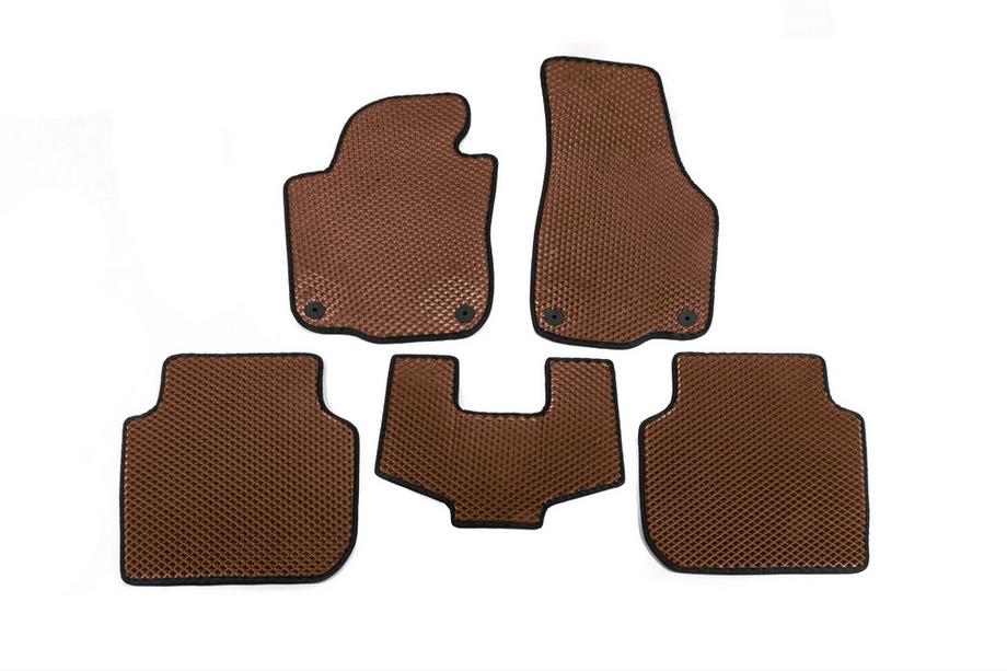 Volkswagen Passat B7 2012-2015 EVA Floor Mats (USA, Brown) Image
