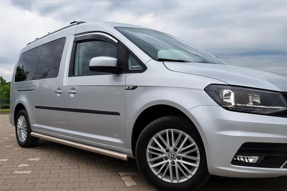 Volkswagen Caddy 2015-2020 Window Deflectors with Chrome Trim Niken Luxury (2 pcs) Image