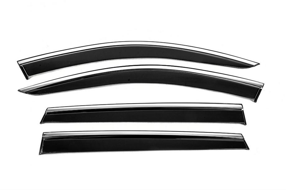 Audi Q7 2015–2026 Window Deflectors with Chrome Trim Niken Luxury (4 pcs) Image