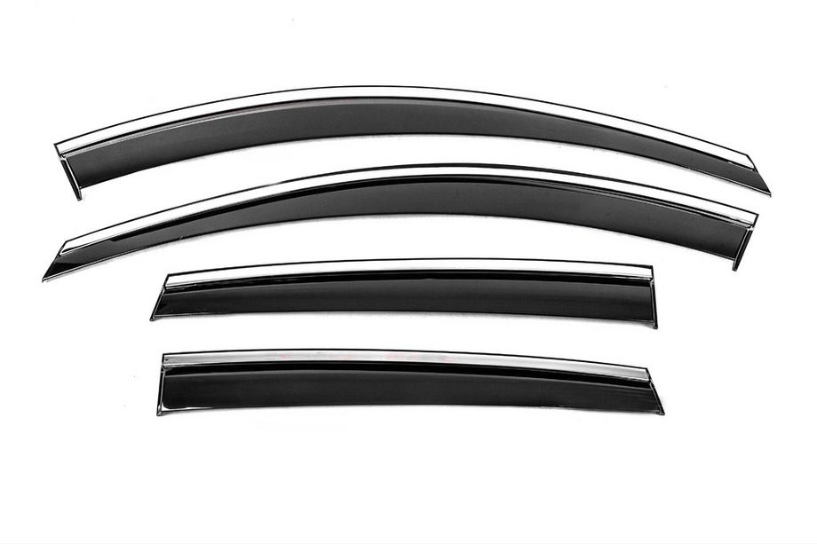 Chevrolet Captiva 2006-2019 Window Deflectors with Chrome Trim Niken Luxury (4 pcs) Image