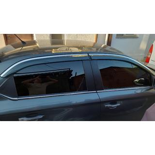 Window Deflectors with Chrome Trim Niken Luxury (4 pcs) Citroen C-Elysee 2013-2022 photo 3