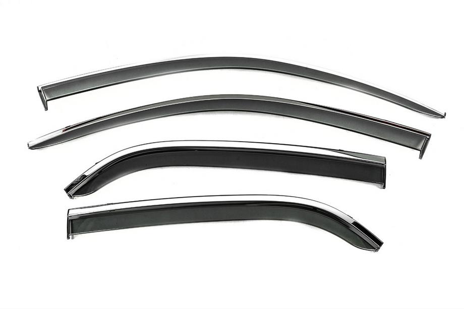 Peugeot 301 2012- Window Deflectors with Chrome Trim Niken Luxury (4 pcs) Photo 2