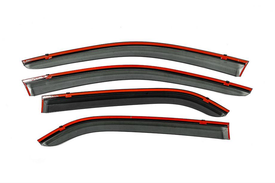 Peugeot 301 2012- Window Deflectors with Chrome Trim Niken Luxury (4 pcs) Photo 4