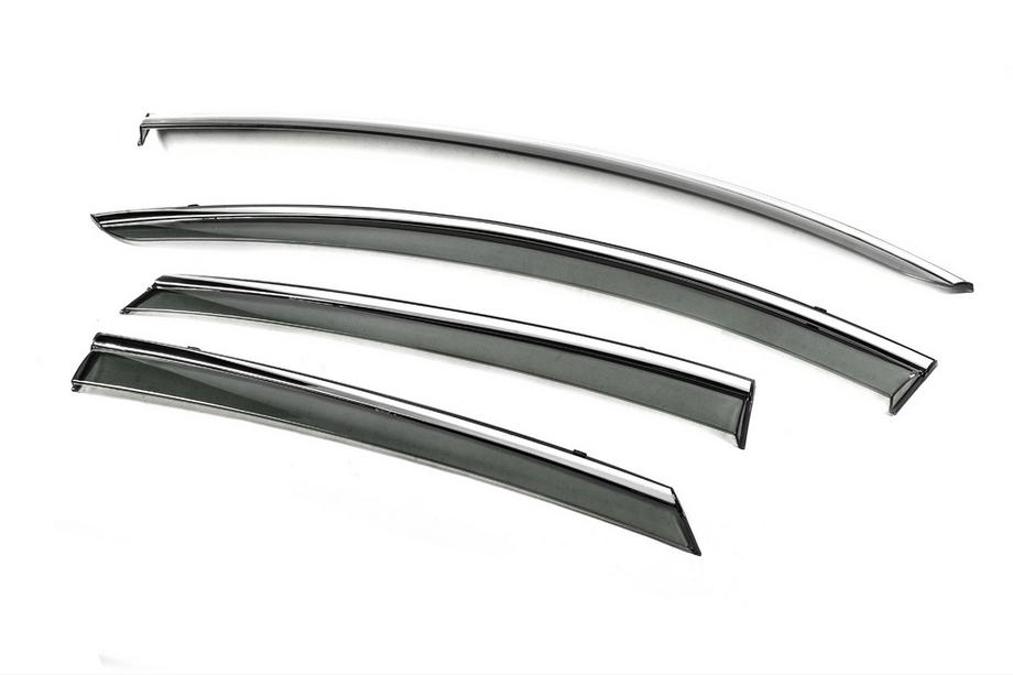 Ford Mondeo 2014-2022 Window Deflectors with Chrome Trim Niken Luxury (SD, 4 pcs) Photo 2
