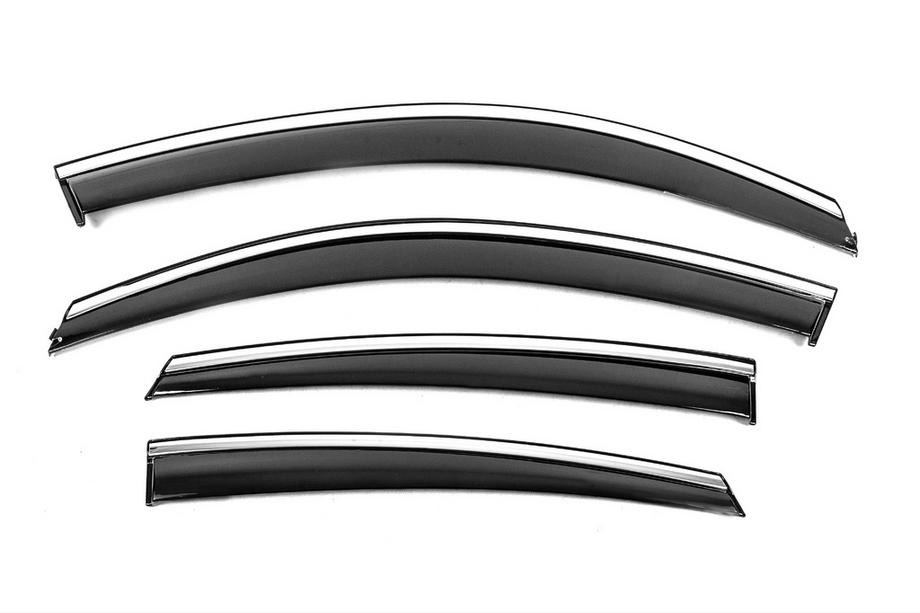 Honda Civic Sedan X 2016-2021 Window Deflectors with Chrome Trim Niken Luxury (4 pcs) Photo 1