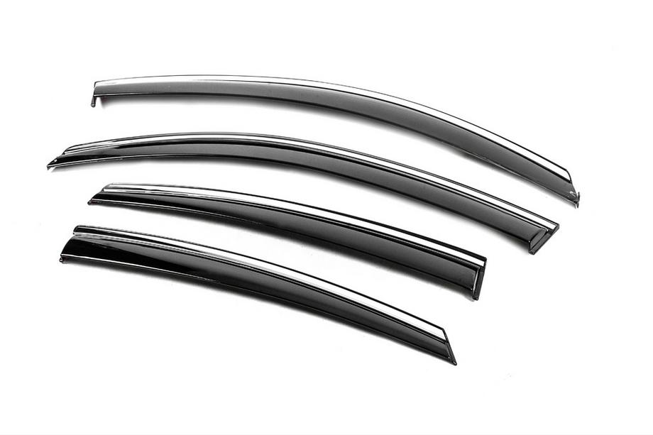 Honda Civic Sedan X 2016-2021 Window Deflectors with Chrome Trim Niken Luxury (4 pcs) Photo 2