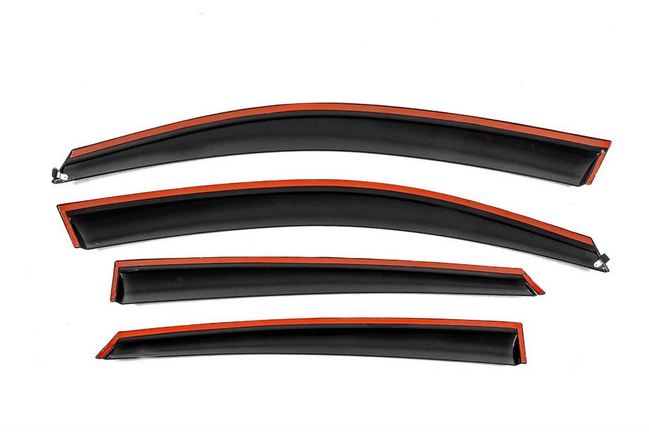 Honda Civic Sedan X 2016-2021 Window Deflectors with Chrome Trim Niken Luxury (4 pcs) Photo 3